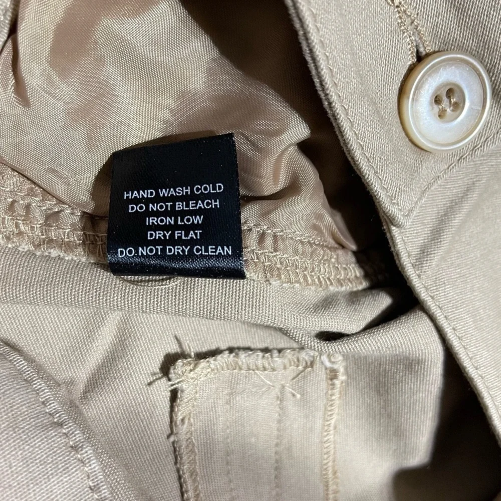 Iris kakhi Chino Cuffed Women Pants Size L crop - Picture 10 of 10